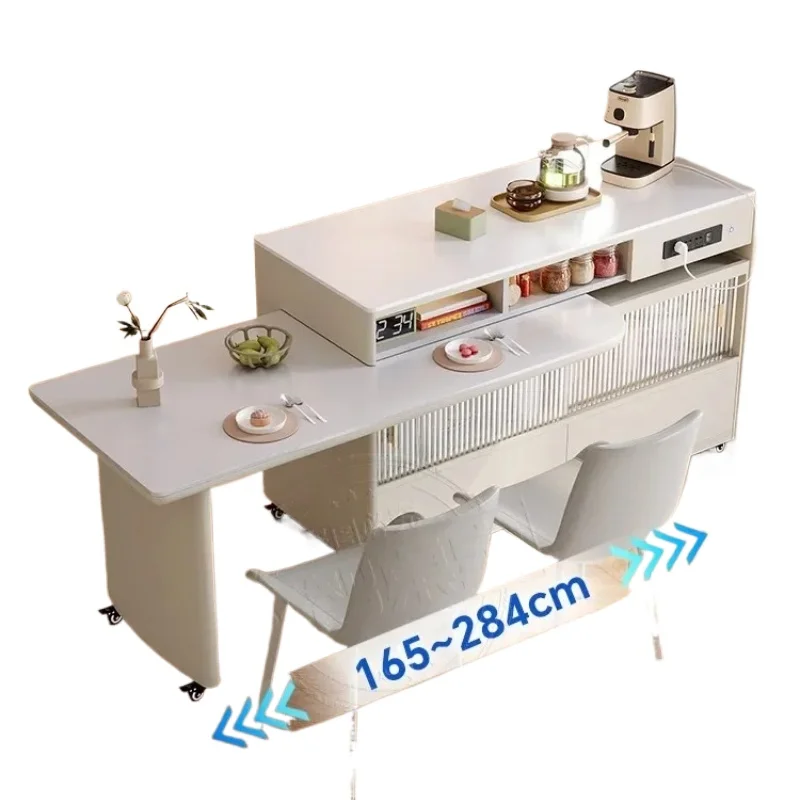 CXX rotating island dining table integrated mobile telescopic cream style small bar