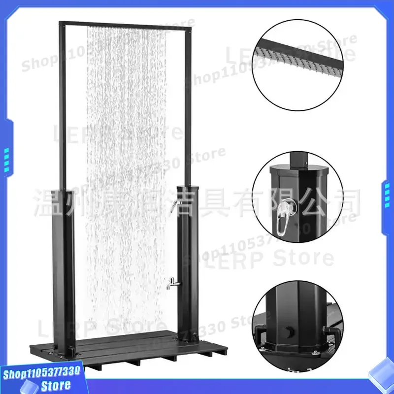 Outdoor Garden Shower Column 40L Capacity Pool Side Standing Shower Unit Multi Person Outdoor Bathing Station For Backyard 40