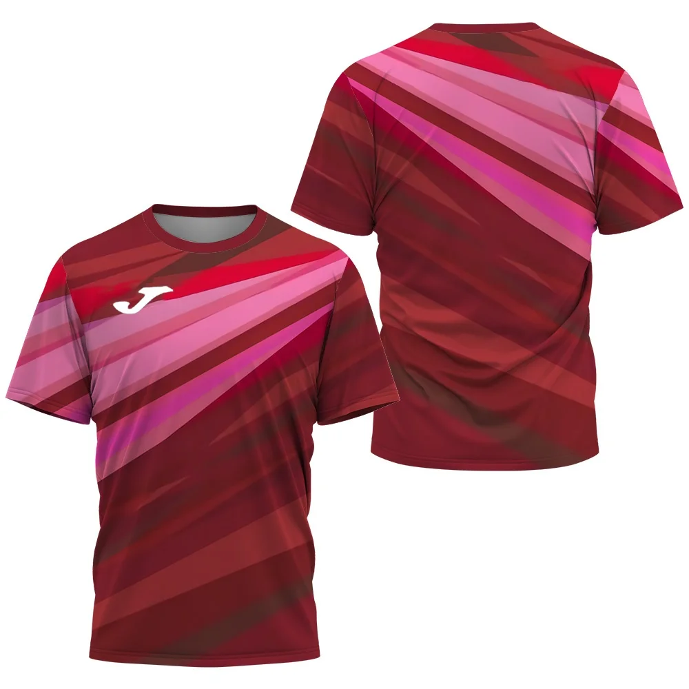 JOMA New Style Men's 3D Print Round Neck T-shirt Summer Quick Dry Breathable Outdoor Table Tennis Fitness Running Short Sleeve