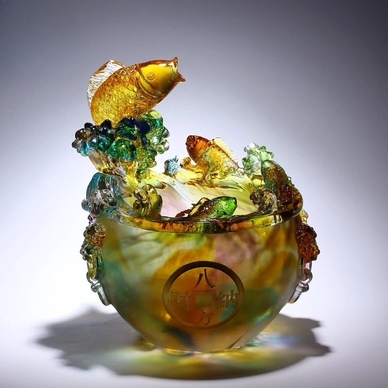 Glazed cornucopia fish ornament light luxury creative fortune new house