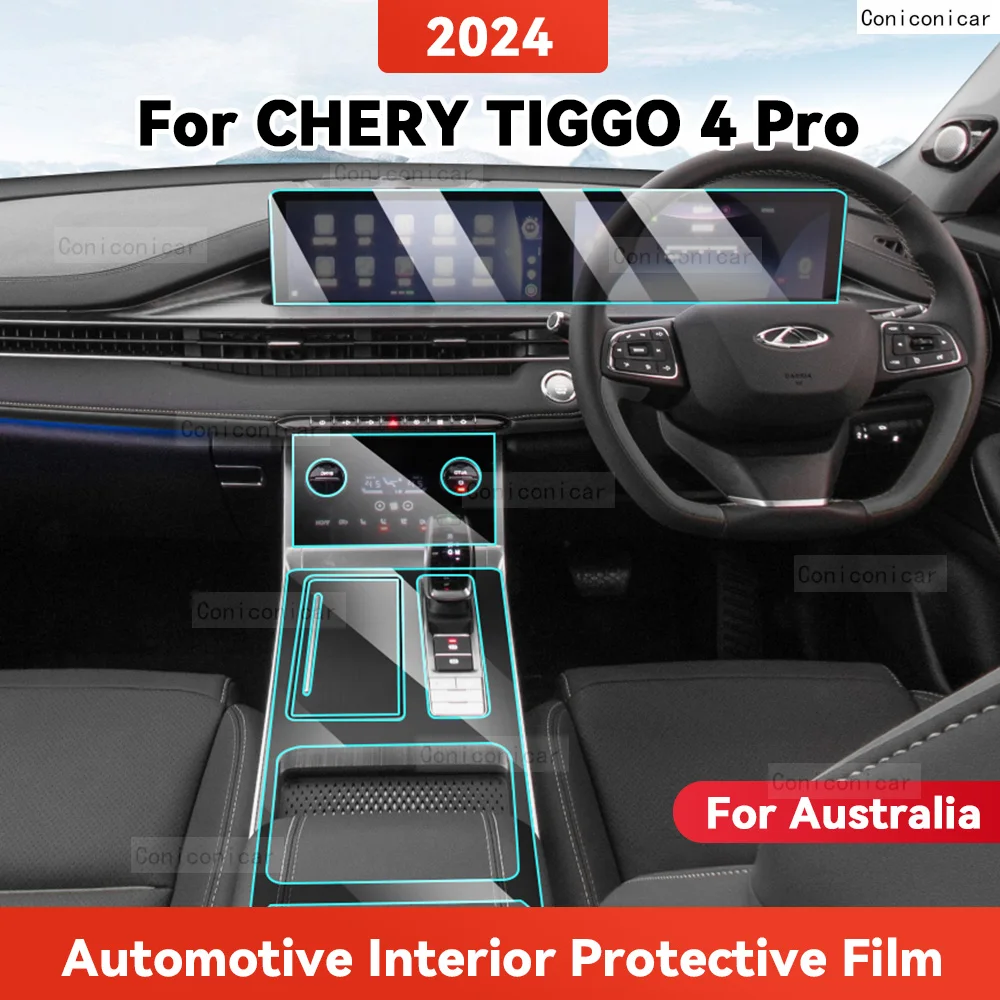 

TPU For CHERY TIGGO 4 PRO 2024 Transparent Protective Film Car Interior Central Control Navigation Panel Auto Sticker