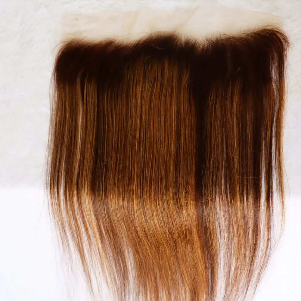 الجملة الشعر البشري إغلاق أمامي تسليط الضوء على 4/27 عذراء ريمي الشعر البرازيلي شفافة الدانتيل إغلاق أمامي لون البيانو