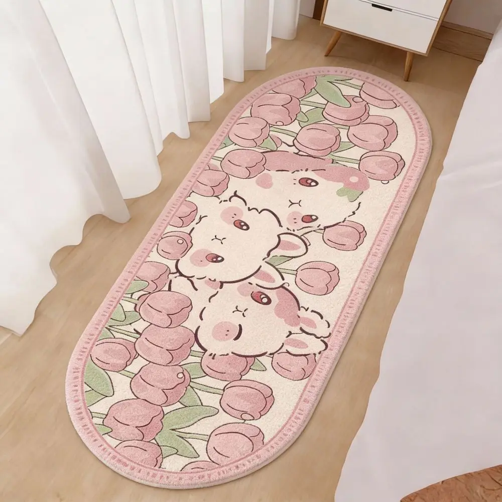VIKAMA Cute Animal Wool-Like Carpet for Bedroom Soft Cushion for Bedside Popular in Living Room Best for Cleaning Home Decor Rug