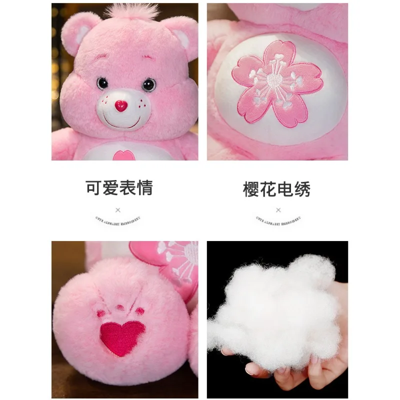 MINISO Carebears Plush Doll Ornament 33/45/65cm Children's Plush Toys Cherry Blossom Bear Companion Doll Girls Toys Gifts