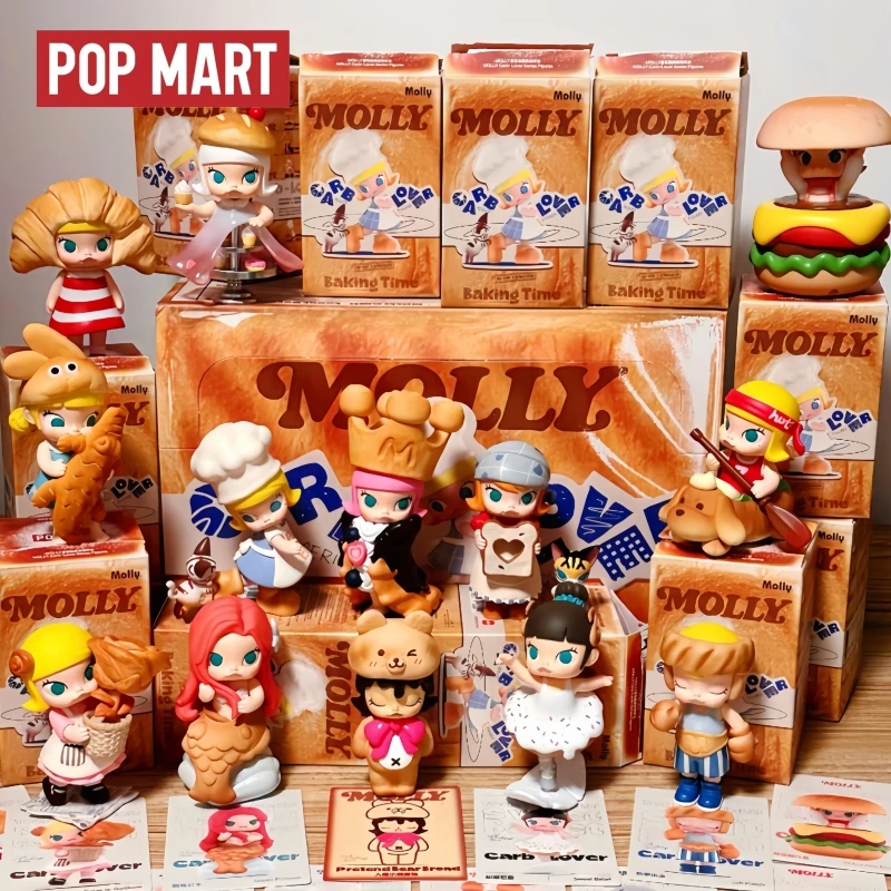 

Горячее оригинальное пятно или Popmart Molly People Who Love Bread Series Сюрприз слепая коробка ручной работы забавные украшения для торта подарки на день рождения