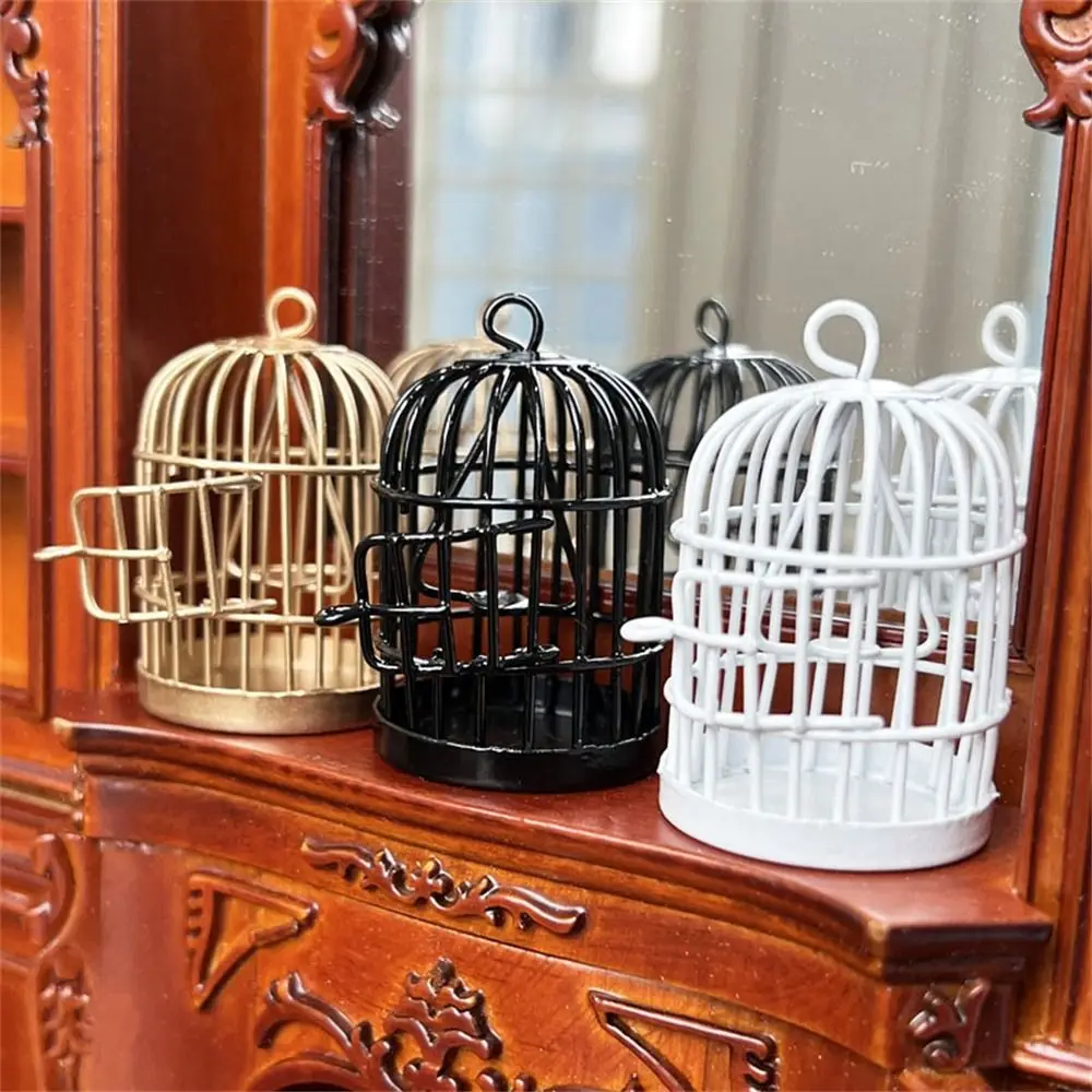 Fashionable Miniature Metal Bird Cage Iron DIY Mini Doll House Ornament Micro Landscape for 1/6 1/12 Furniture Room