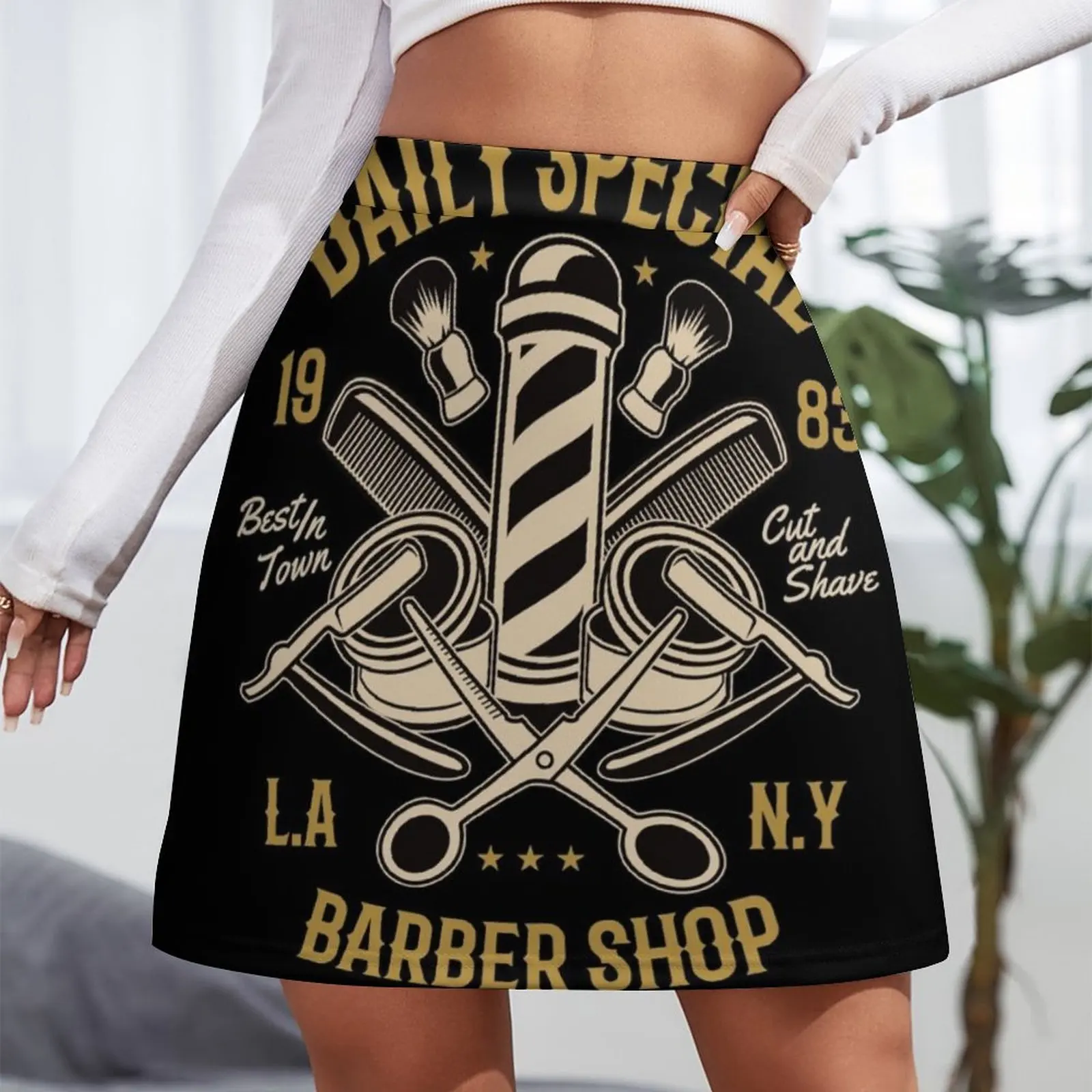 Daily special, barber shop, best town, cut and shave Mini Skirt Summer women's clothing dress Miniskirt