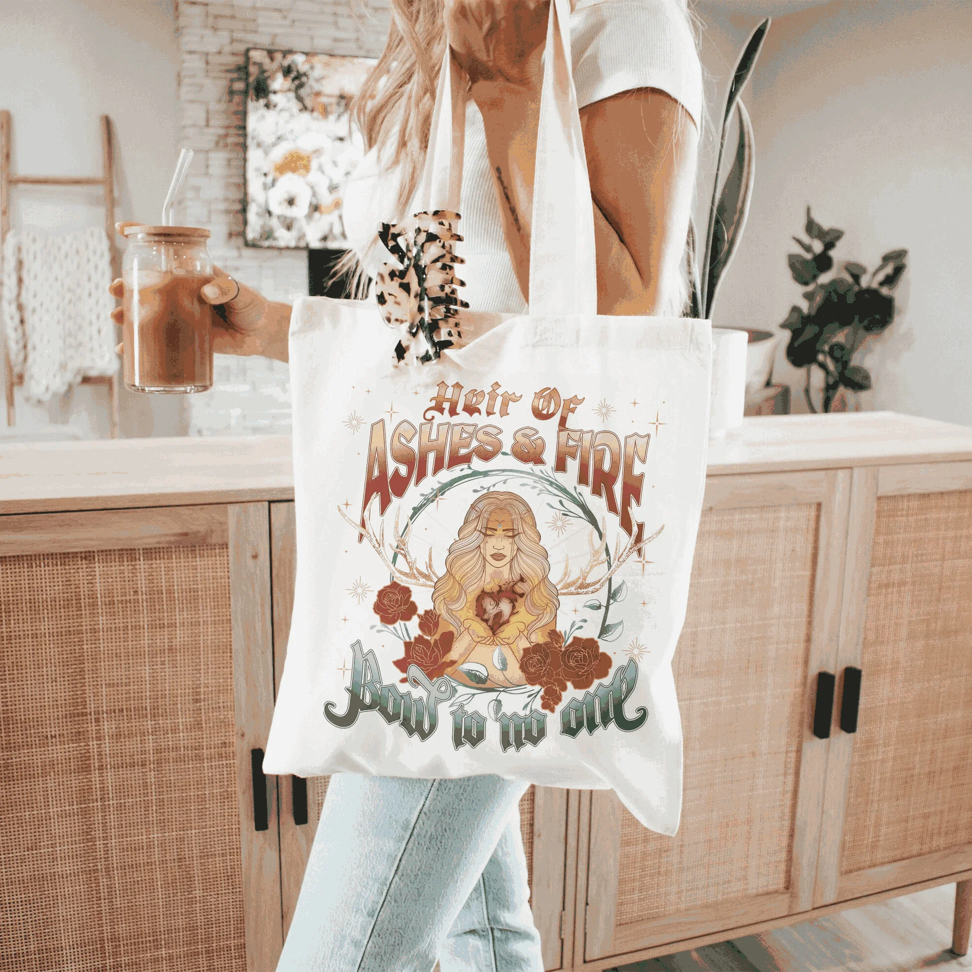 25 New Fashion Aelin Galathynius Fireheart Cute Women Canvas Library Reading Books Canvas Totes Bag Shopping Travel Handbags