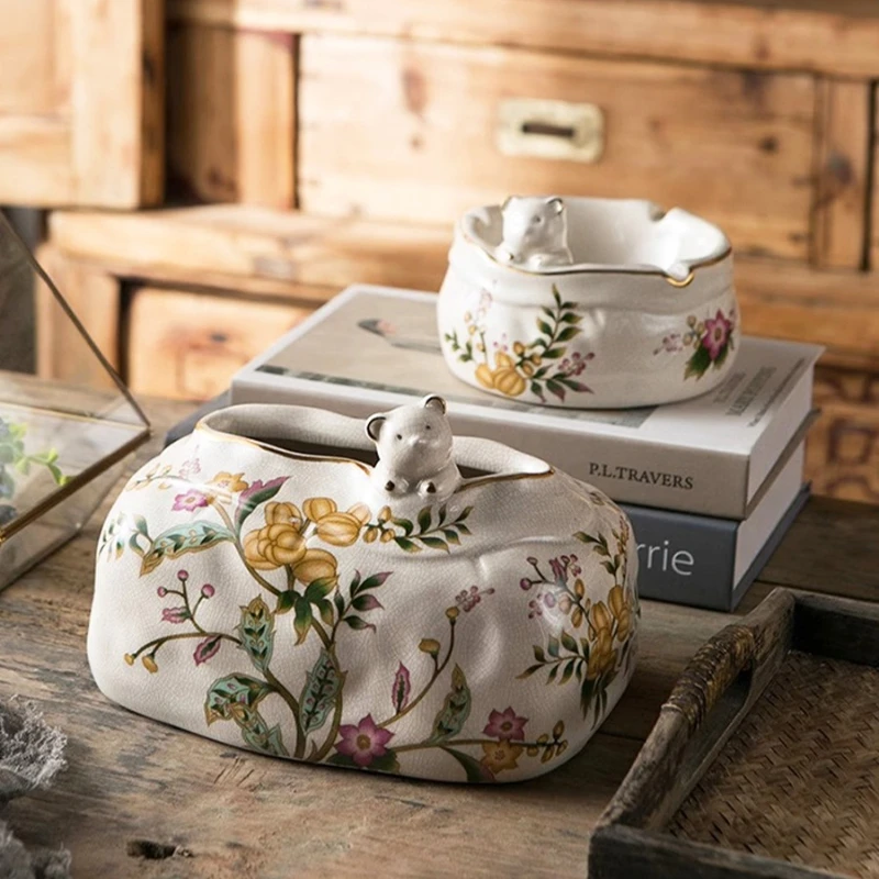 Light luxury ceramic pumping carton retro creative French high-end ornament