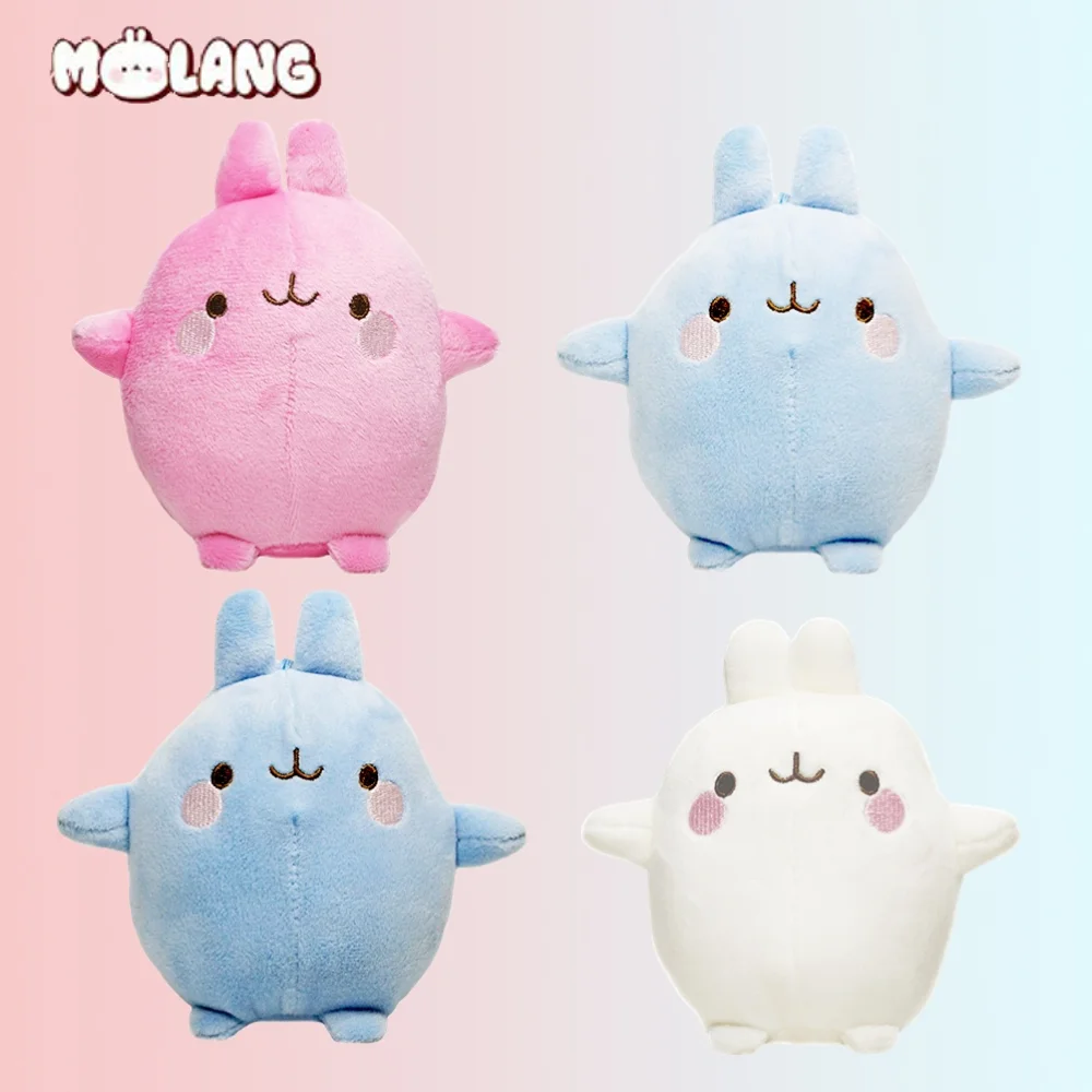 Genuine 14cm Molang Cute Plush Toys Anime Kawaii Filled Plush Keychain Pendant Cartoon White Rabbit Soft Stuffed Doll Child Gift