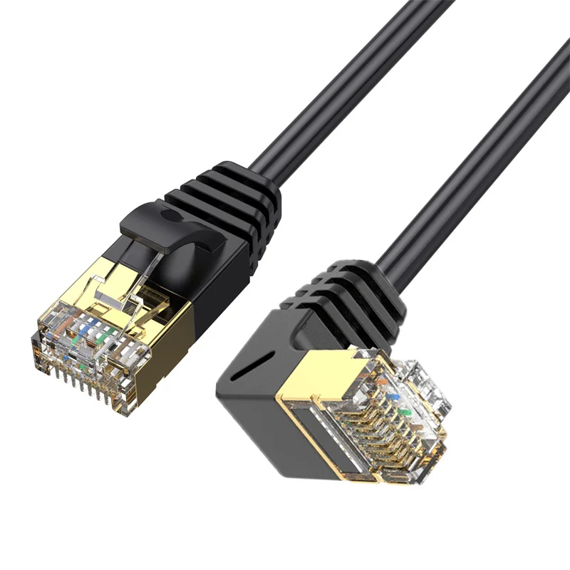 Cable Lan de red CAT8 para ordenadores portátiles, Cable RJ45 de 90 grados, arriba y abajo, izquierda y derecha, 40Gbps, 2000MHz, para enrutador PS 4