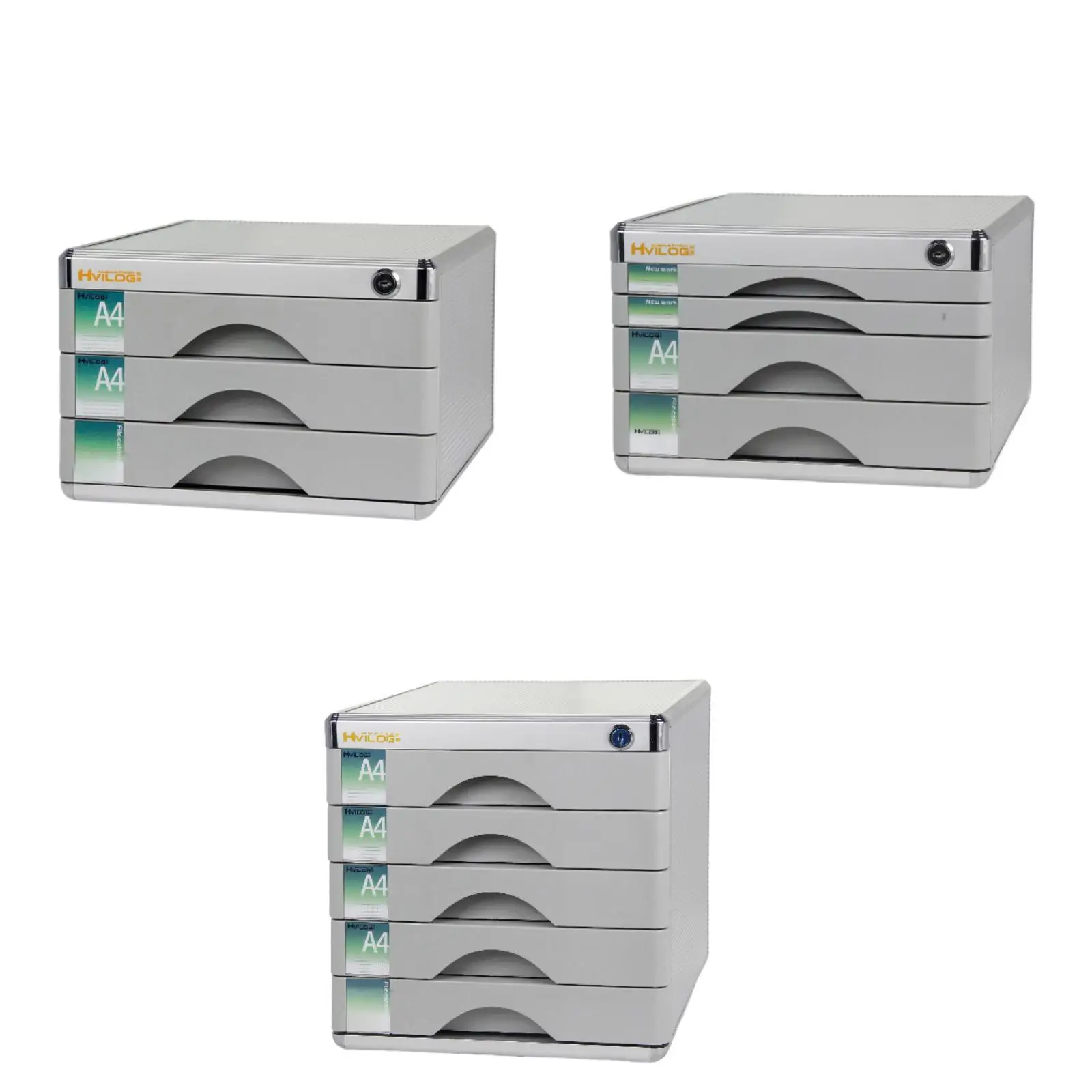 Desktop File Cabinet Aluminum Alloy Drawer Type Lockable Multi Layer Desk Organizer for Business Office Documents