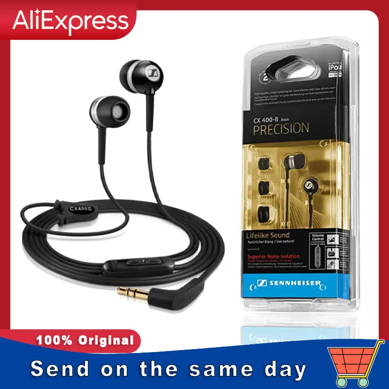

Sennheiser CX400II 3.5mm Wired Stereo Earphones Bass Headset Sport Earbuds Precision HIFI Headphone for iPhone/Samsung/XiaoMi