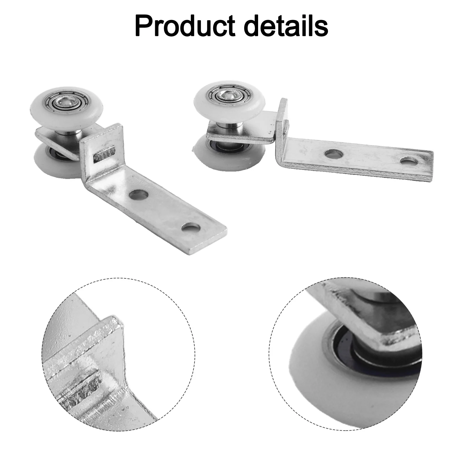 2/4pcs Metal Bearing Pulley Block With Two Plastic Wheels Metal Plastic Sliding Door Pulleys Home Improvement Hardware