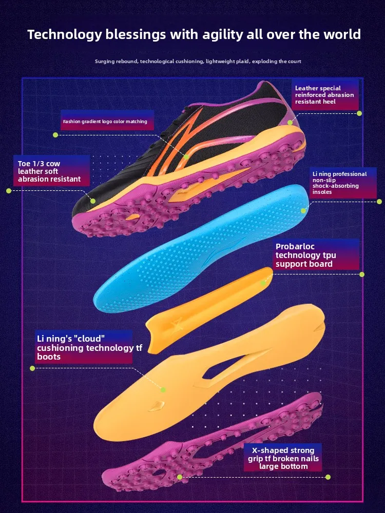   Мужские кожаные шпильки Fooall oes TF Cetition Training ass Field oes o Absorption Anti-slip W...