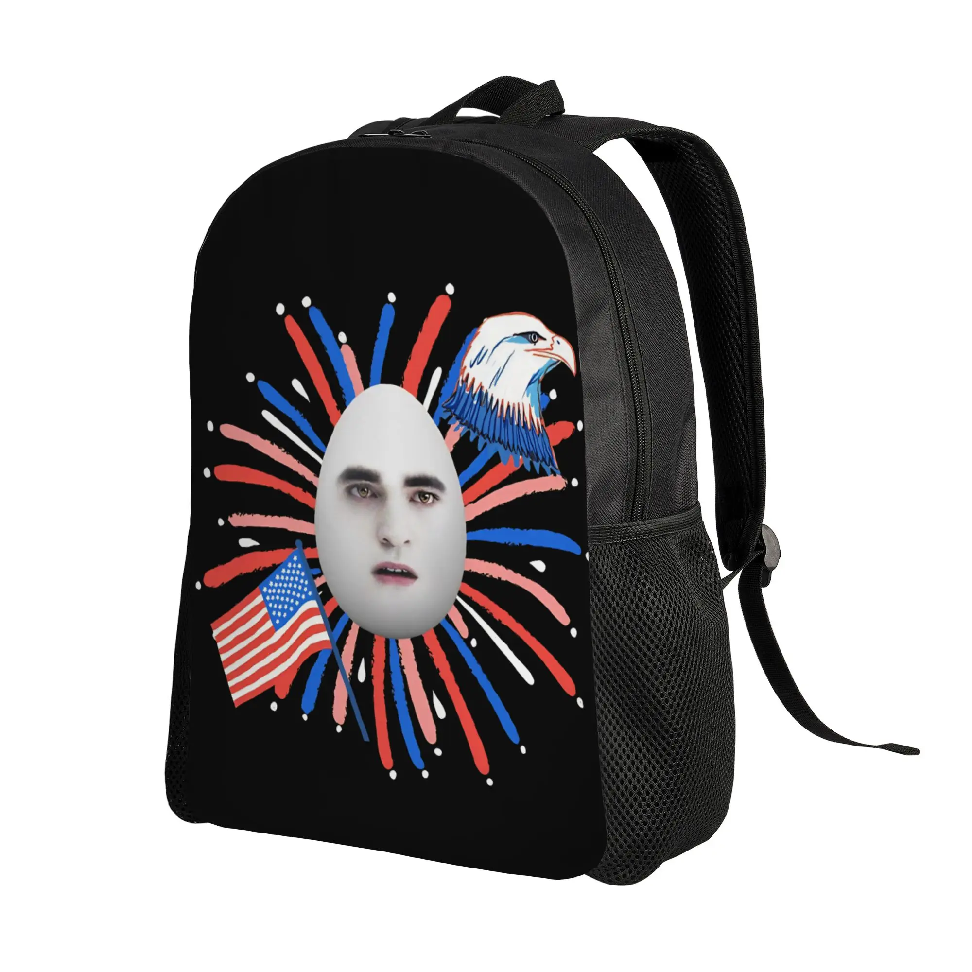 Fourth of July Eggward Backpack for Men Women Cool Student Business Daypack Twilight Edward Cullen Laptop Canvas Bags