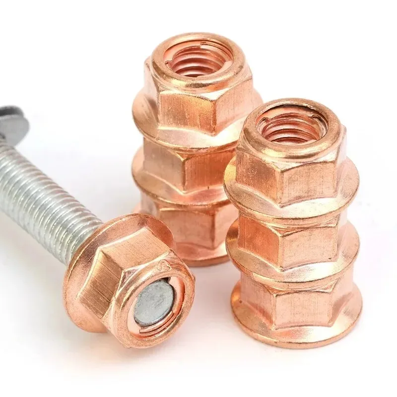 10/20pcs M8 Exhaust Nut Self Locking Flange Nuts Manifold Downpipe Studs Repair Kit Copper Plated High Temperature for E30 325i