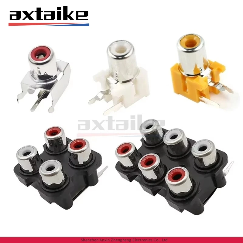 

10PCS 1/2/4/6 Hole RCA Female Stereo Audio Jack AV Audio Input Socket Connector Lotus Row Amplifier Interface Signal Connection