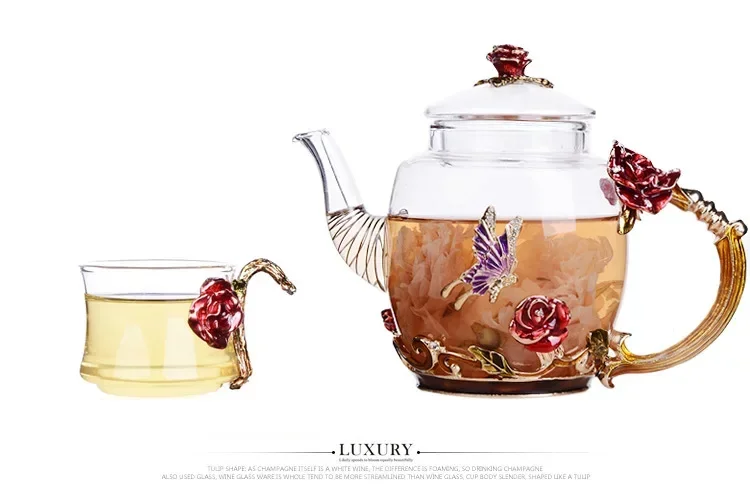 Enamel tea cup teapot set master cup personal cup heat-resistant glass Kung Fu teacup