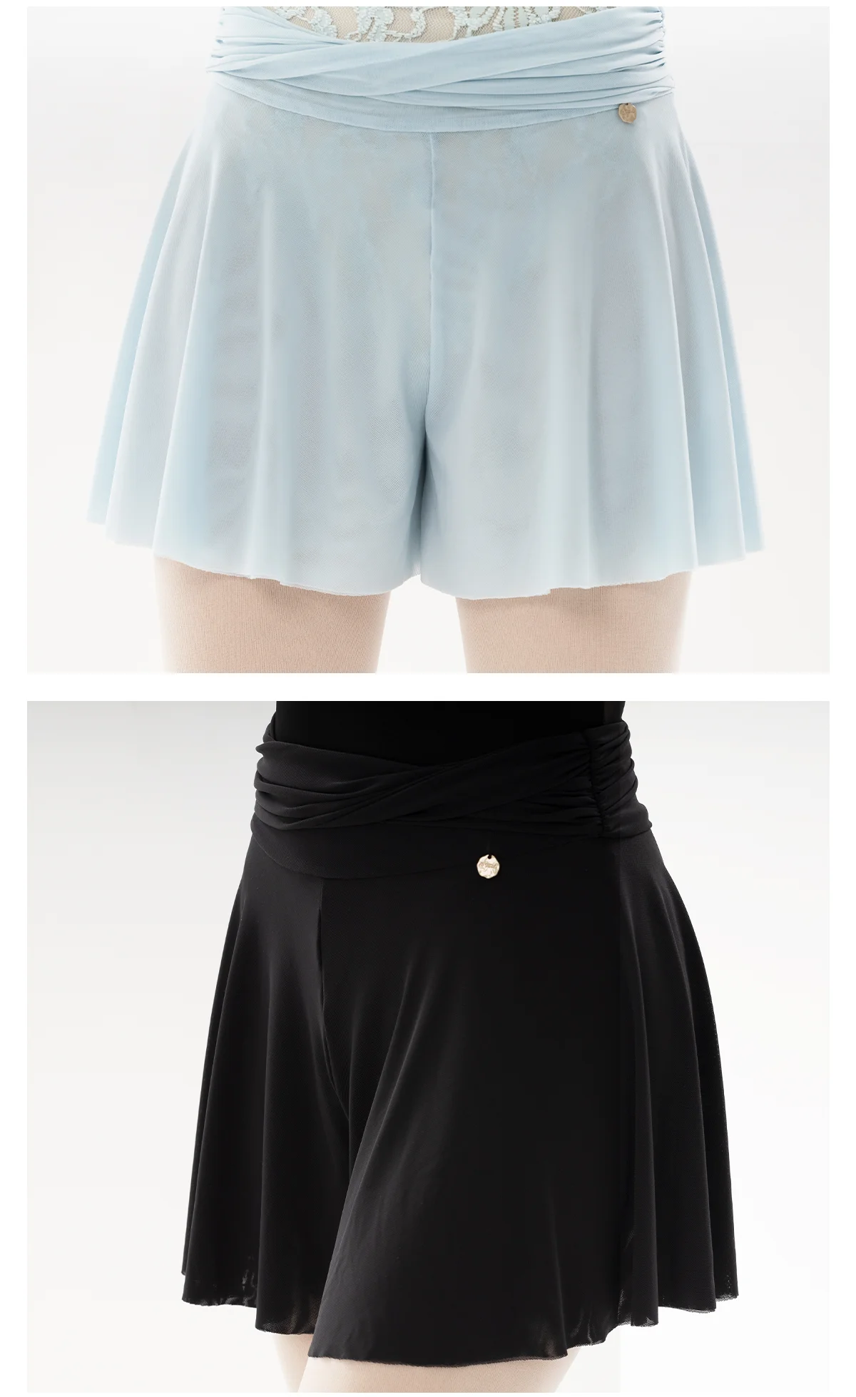 New Double-layer High-waist Mesh Skirt Pants Short Dance Ballet Skirts Pant Shorts For Women Gymnastic Soft Mesh Dance Culottes