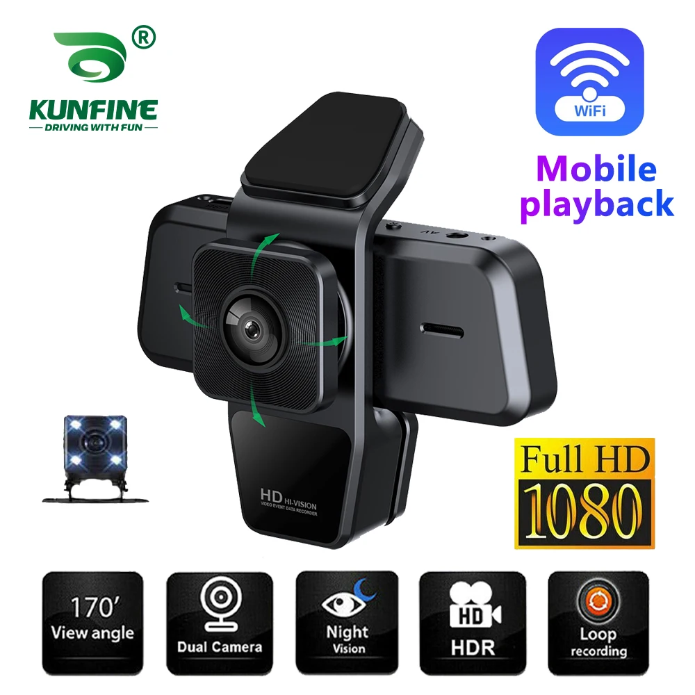 3.16 Inch Car Dash Cam DVR 3 Cameras Recording Video Parking Monitoring 1080P Sensor IPS Night HD Vision Cycle Recording Video