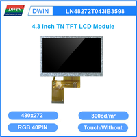 DWIN 4.3 Inch 480x272 300nit 24bit RGB 40PIN TN TFT LCD Module Resistive Capacitive Touch LN48272T043IB3598