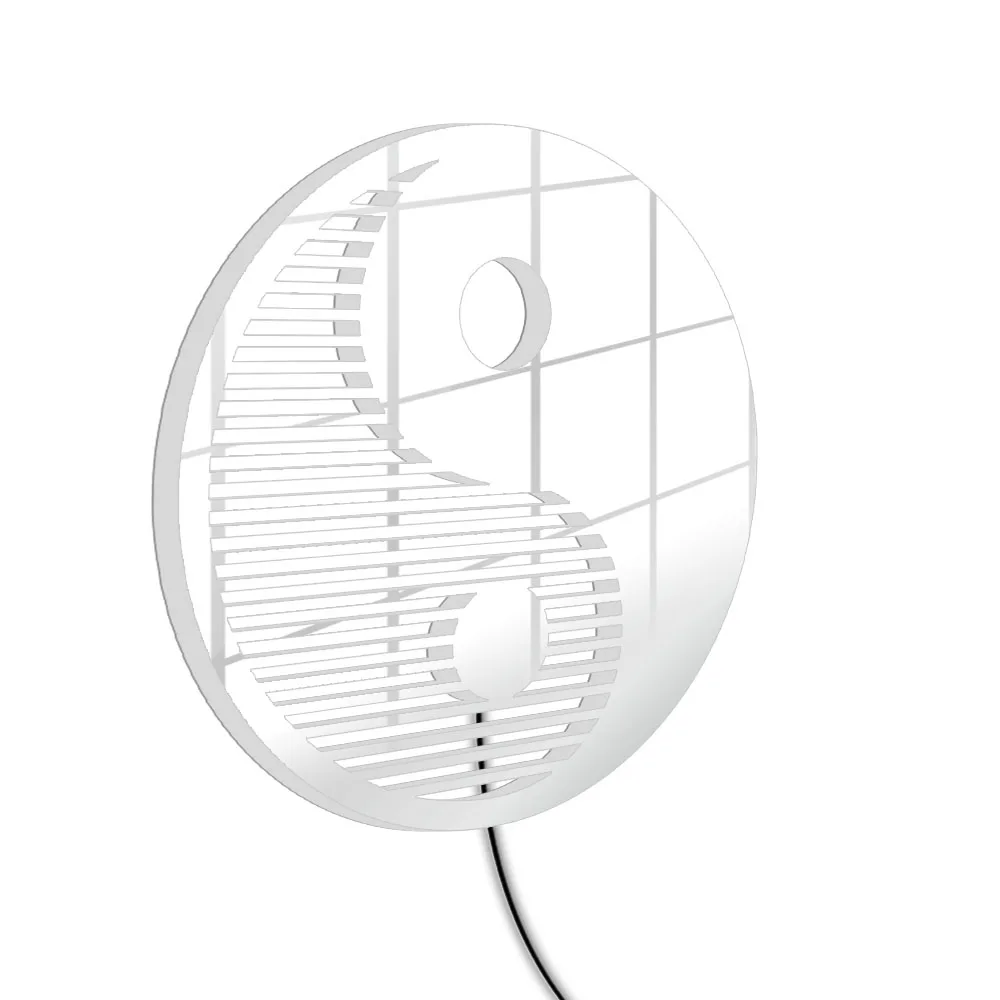 Yin Yang LED Lighted Sign Harmony Home Decor Color Change Wall Light Chinse Religion Spiritual Peace Wall Mirror With Backlight