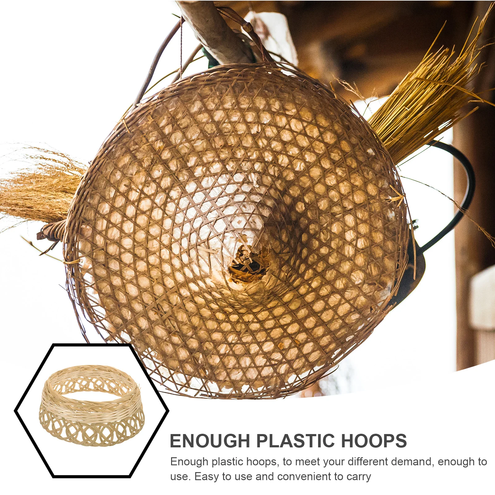 

6pcs Straw Hat Bamboo DIY Support Hoop Braided Conical Shape Lightweight Hat Making Accessory Farmer Wear Safety