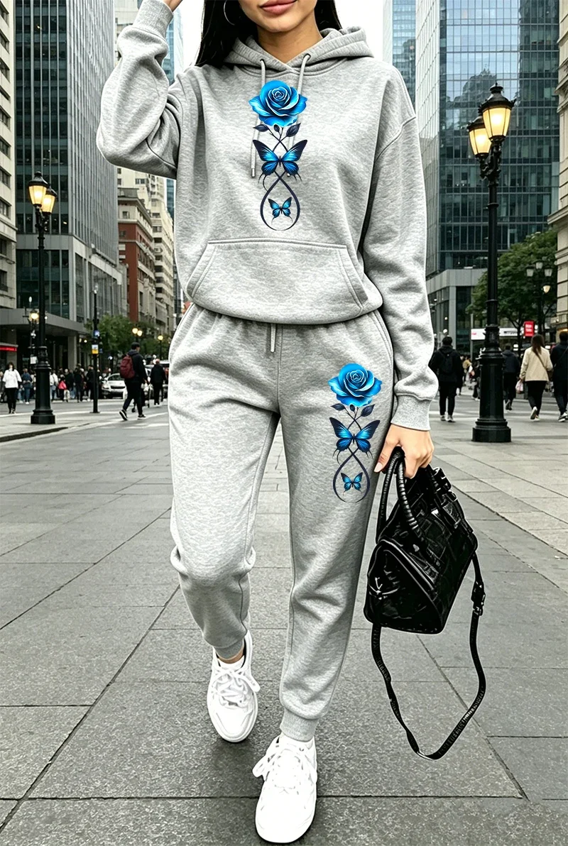 2026 New Womens Outfits Casual Hooded Sweatshirt Sportswear Outdoors Sports Jogging Clothing Autumn Winter Streets Hoodie Pants