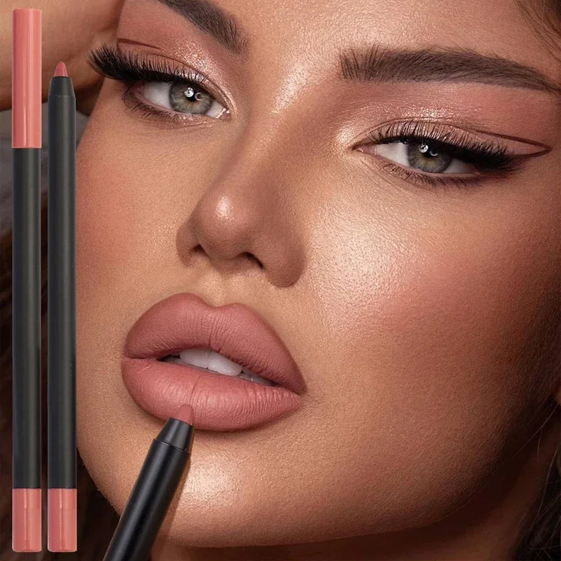 Dauerhafte Glatte Lip Liner Bleistift Matte Lippenstift Stift Wasserdichte Lippen Konturierung Stift Antihaft Tasse Sexy Nude Lipliner Stift Kosmetik