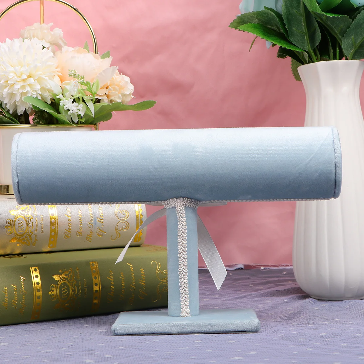 

Sturdy Bangle Stand Organizer Bracelet Display Holder Jewelry Rack Home Decoration Saving Light Blue