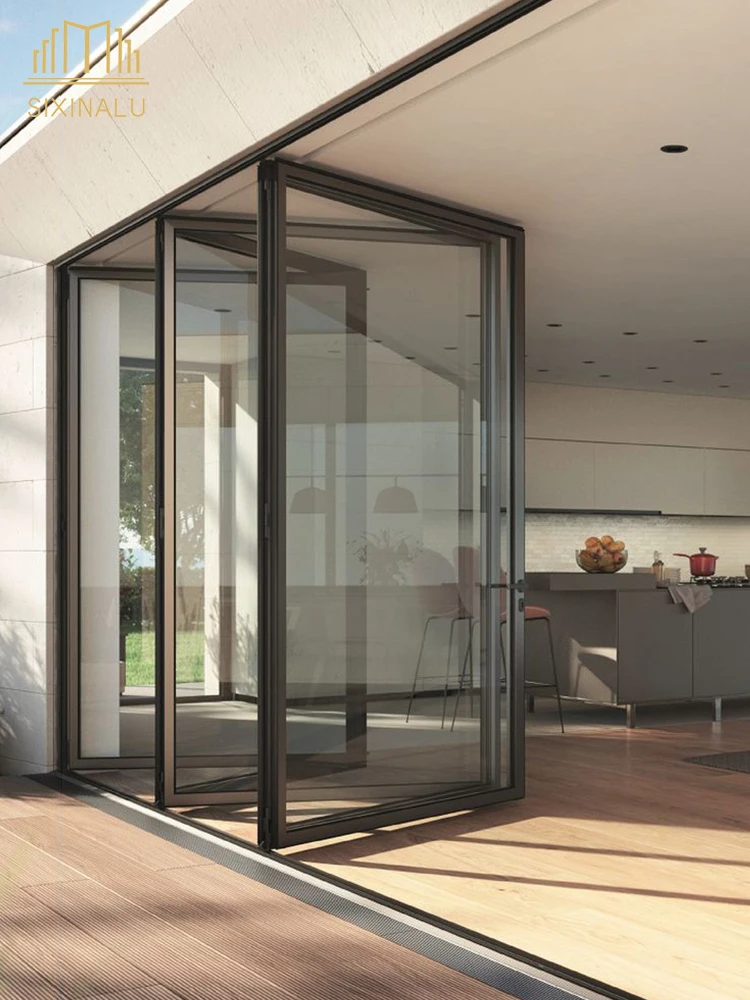 

Sixinalu Bi-Fold Doors Sliding Foldind Accordion Partition Exterior Door Aluminum Double-glazed Garden Balcony Home Decor Custom