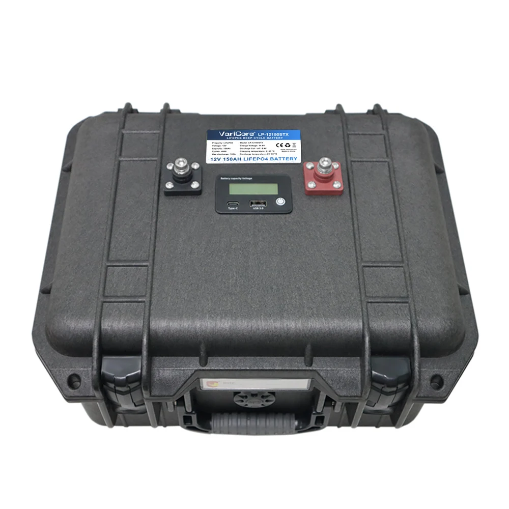 VariCore 12.8V 150AH LiFePO4 Battery 12v 4s Multifunctional Portable suitcase Batteries for Golf cart Camp Inverter Car Lighter