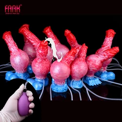 FAAK Silicone Fantasy Ejaculation Knot Dildo Inflatable Squirting Penis With Suction Cup Anal Sex Toys For Women Men Flirting