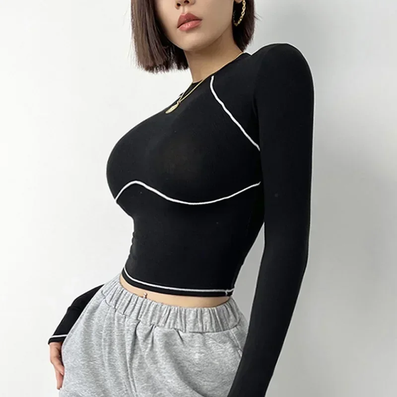 Cloud Hide HOT Girl Yoga Shirt Autumn Long Sleeve Blouse for Women Sports Gym Crop Top Fitness T-Shirt Winter Workout Sportswear