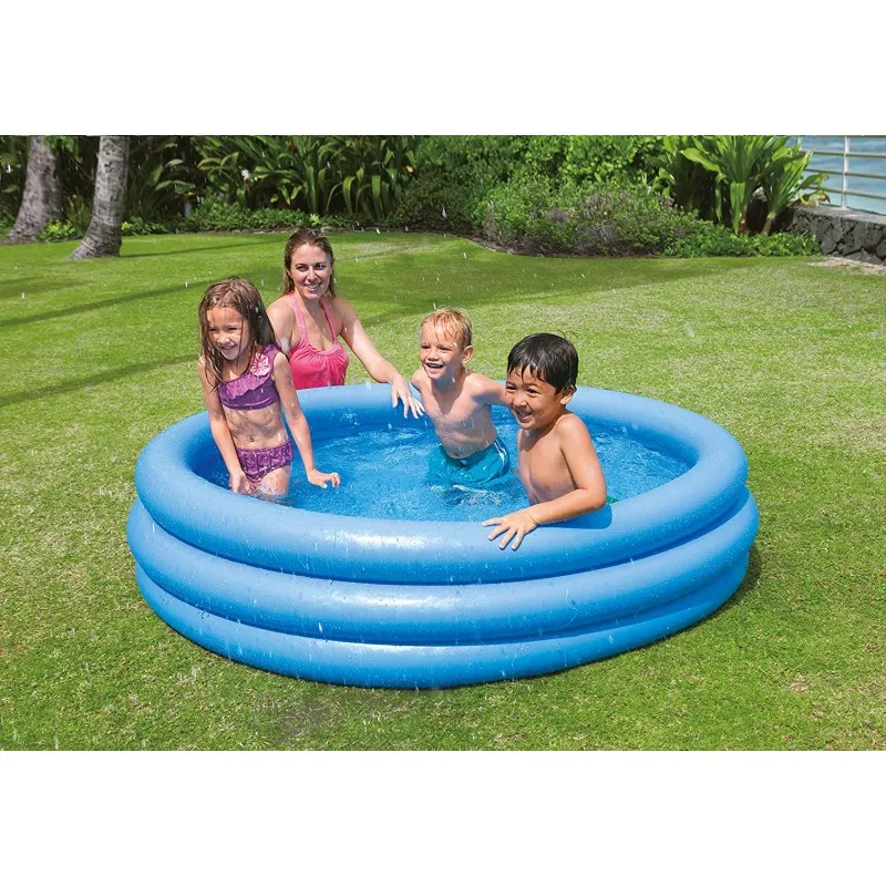 Intex Piscina Hinchable 3 Aros Azul - Piscinas para niños y niñas ideales para verano - 168 cm x36 cm