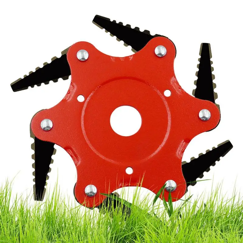 Mower Trimmer Head,Steel Blade Grass Trimmer,Disc Trimmer Blades For Grass Eater Six-leaf Grass Eater Head Rotary Grass Brush