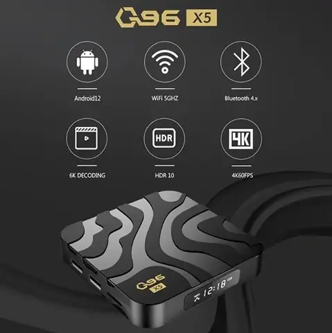 6K Smart TV Box Android 12 BT4.0 Airplay Allwinner H618 HDR10 5G 4G Wifi 64GB Media Player H.265 Q96 X5 TV Box