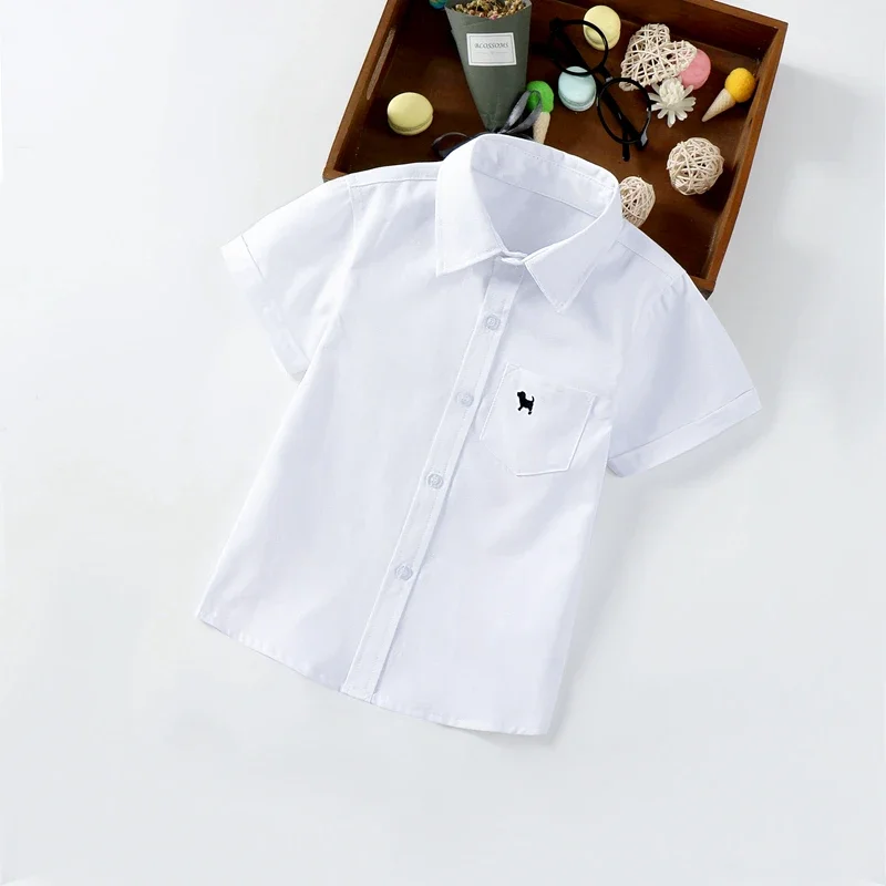 IENENS Kids Shorts Sleeves Shirts Clothes Solid Color 3-11Y Baby Summer Shirt Tops Tees Shirts Children Cotton Blouse