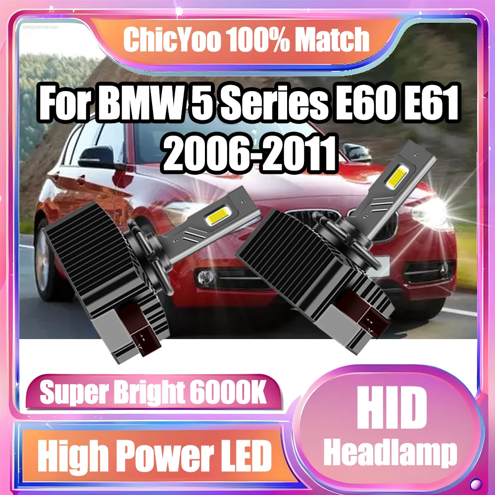 

2PCS 6000K Canbus LED Headlights 120W Front Lamps 30000LM HID Xenon Headlamp Bulbs 12V 24V For BMW 5 Series E60 E61 2006-2011