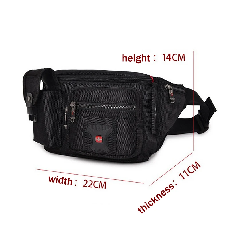 Multifunctional Waist Bag Belt Men Fanny Pack Casual Phone Pouch Women Black More Pockets Small Male Waist Pack Unisex