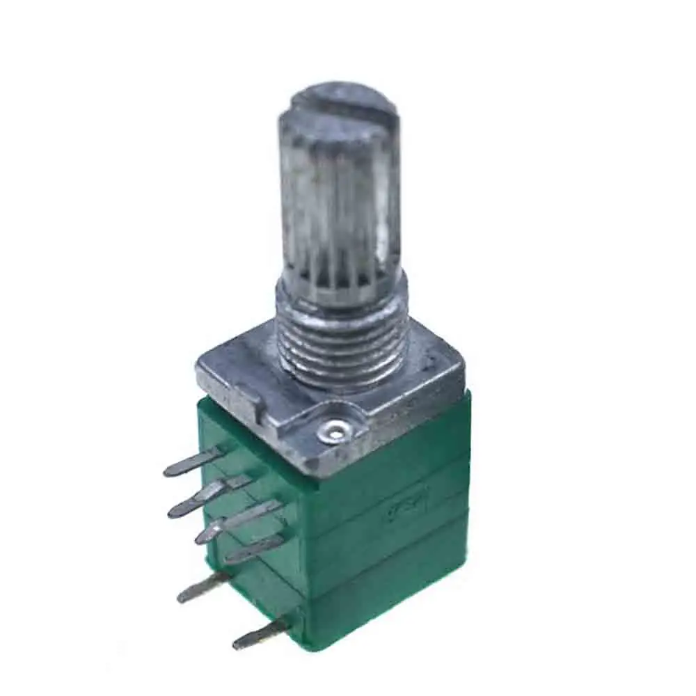 5pcs RV097NS 50K 10K 100K single linked potentiometer B50K B10K B100K with a switch audio 8pin shaft 15mm power amplifier