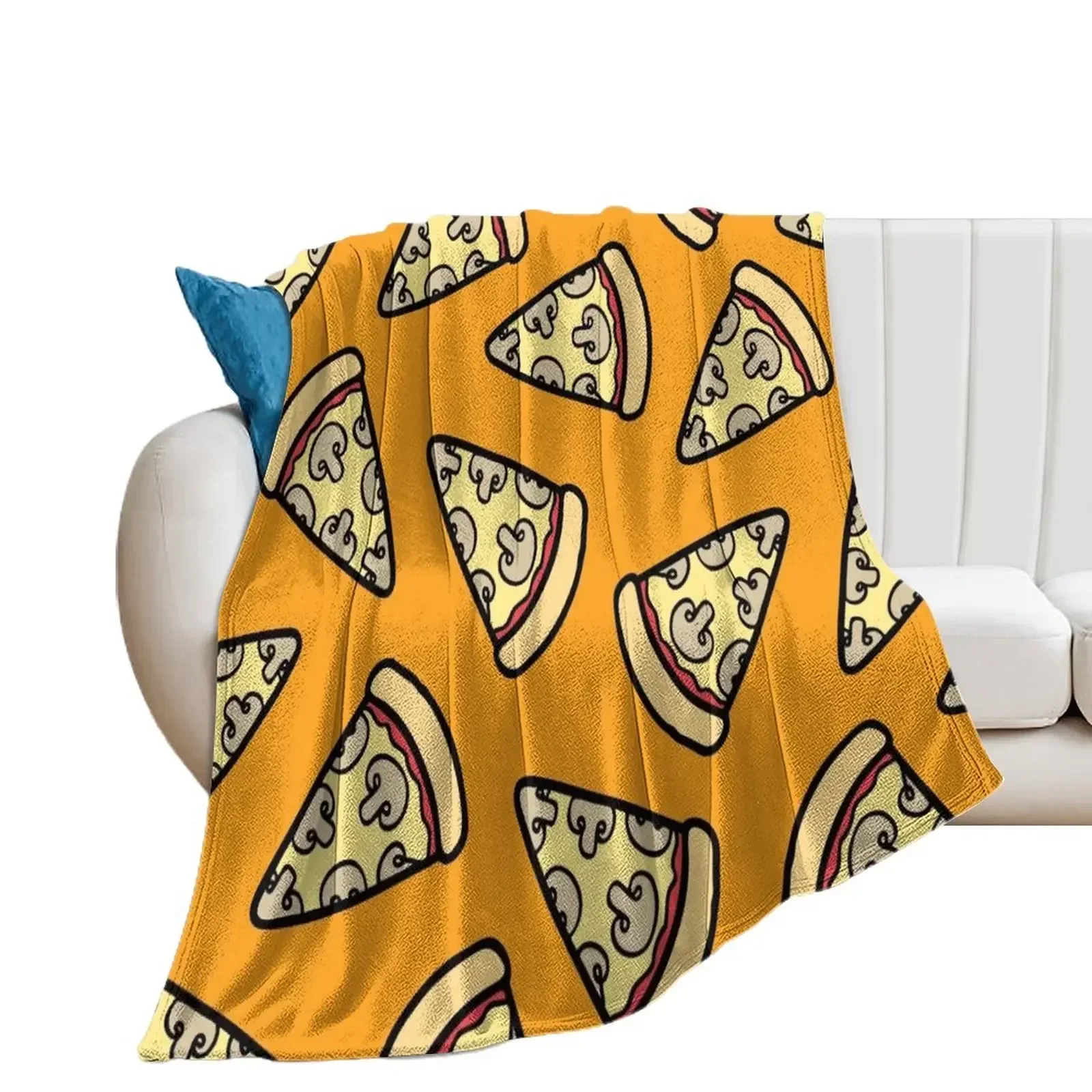 

Mushroom Pizza Pattern Throw Blanket for winter Decorative Throw Blankets