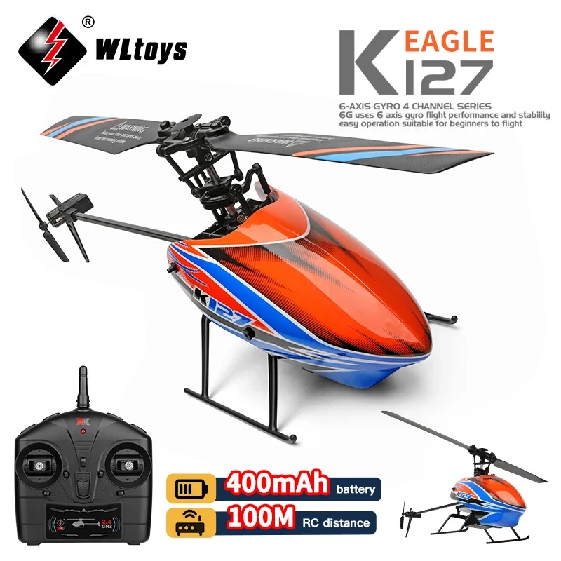 WLtoys K127 RC Helicopters 2.4G 4CH 6-Aixs Gyroscope Fixed Height Single Blade Propellor Gyro Mini RC Toys