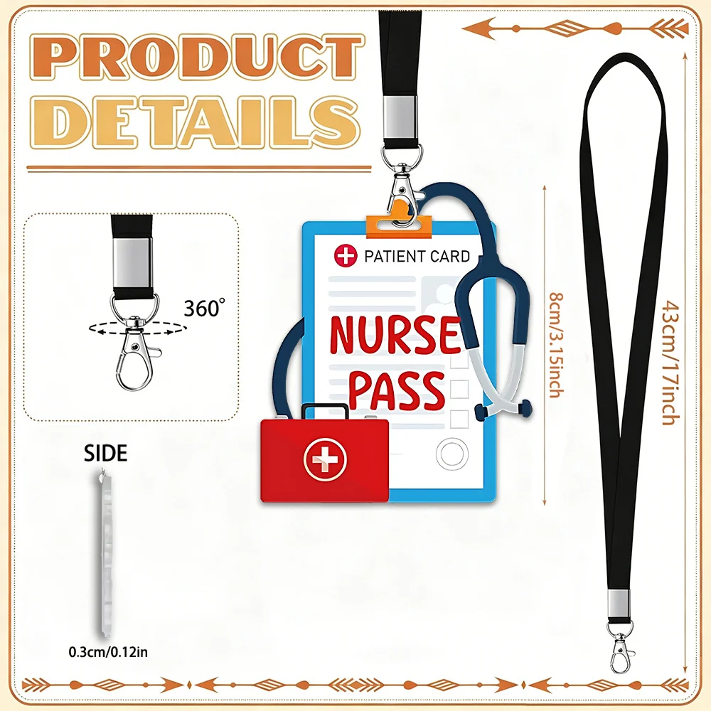 6 Sets Funny Cartoon Acrylic Hall Pass Lanyards, Restroom Library Office Nurse Station School Passes, Teacher Supplies Gift