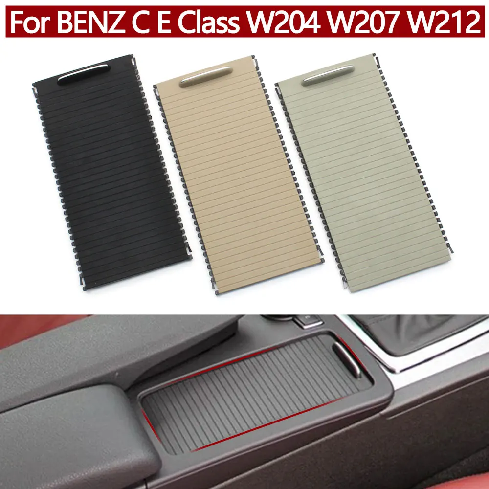 Car Inner Center Console Roller Blind Cover Water Cup Holder Storage For Mercedes Benz C E Class W204 W207 W212 C180 C200 C220