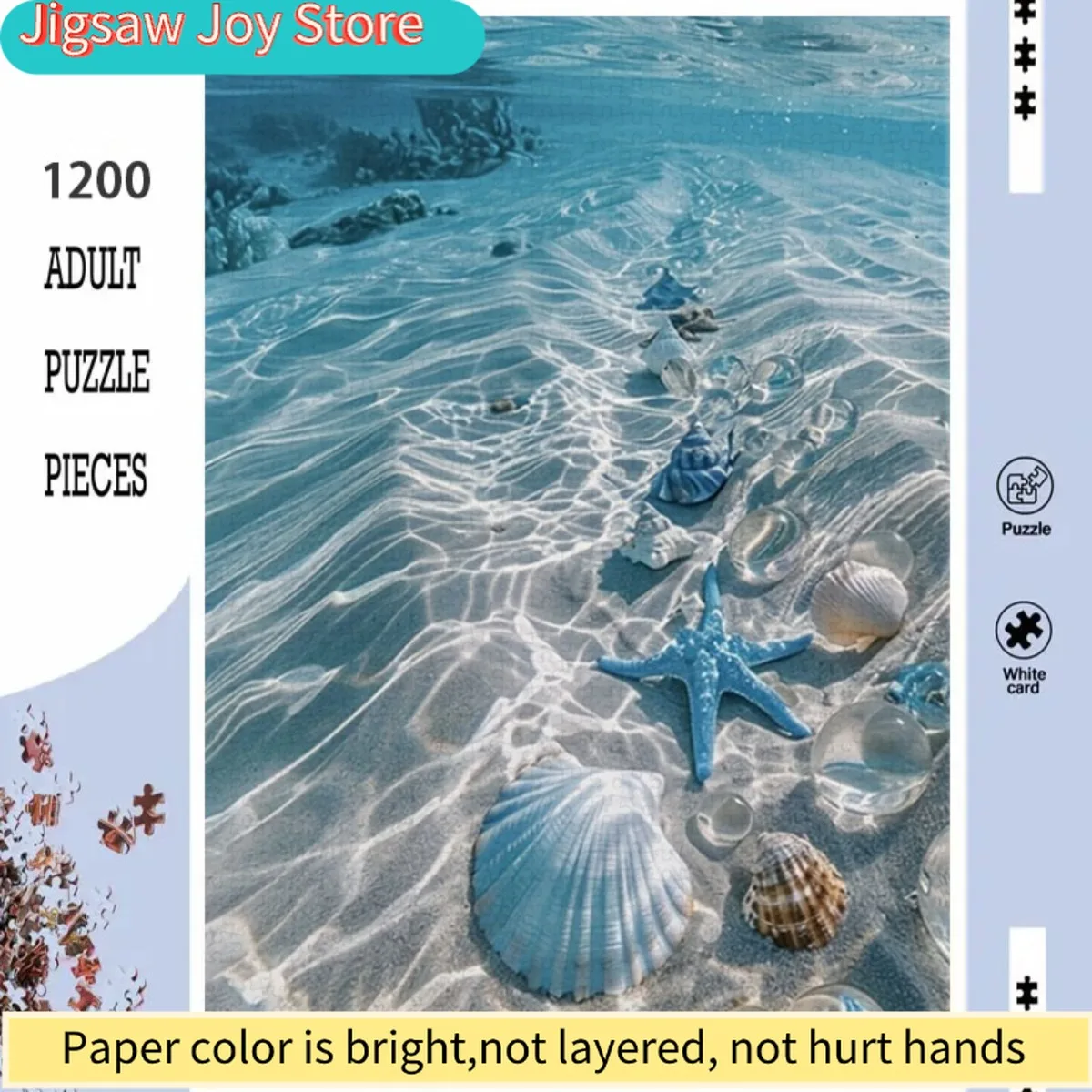 

Высококачественный пазл из 200 деталей для декора гостиной, 60 см (31,5 дюйма), прочный картон, тема «Голубой океан», идеально подходит для, например, подарка.