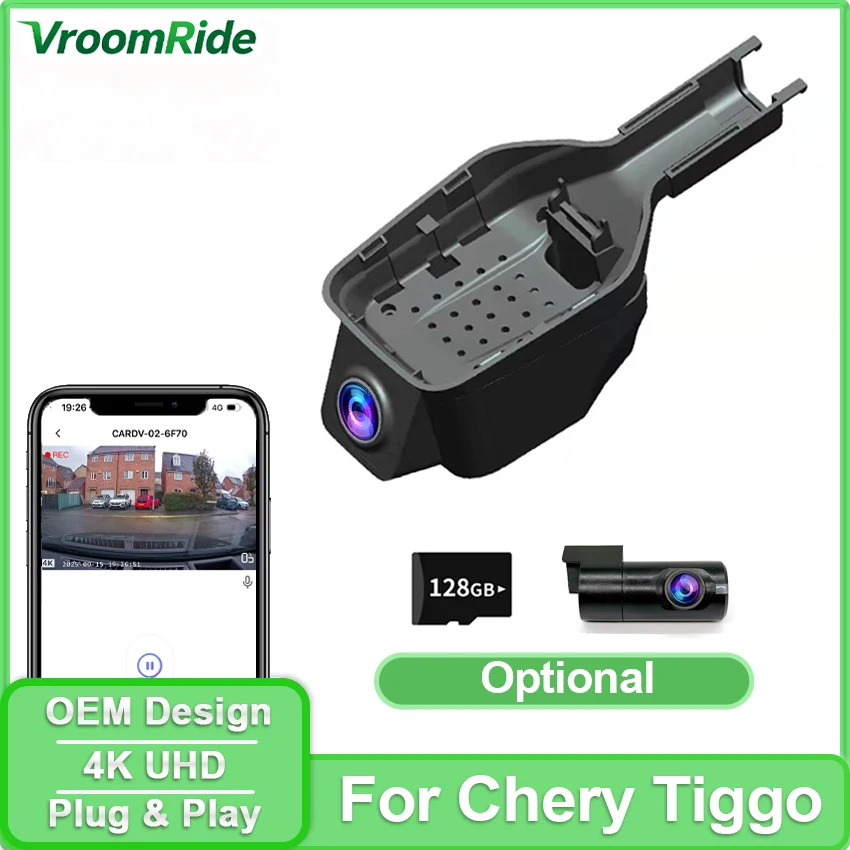 

Для Chery FX Omoda 5 C5 EV E5 Fulwin A8 Pro Cowin E5 EV 4K Видеокамера с двойной камерой DVR Plug and Play Видеорегистратор для Omoda 5