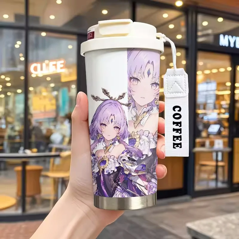 530ml Thermos Cup Honkai：Star Rail Cartoon Jing Yuan Jingliu Fu Xuan 316 Stainless Steel Water Coffee Cup Office Students Gift