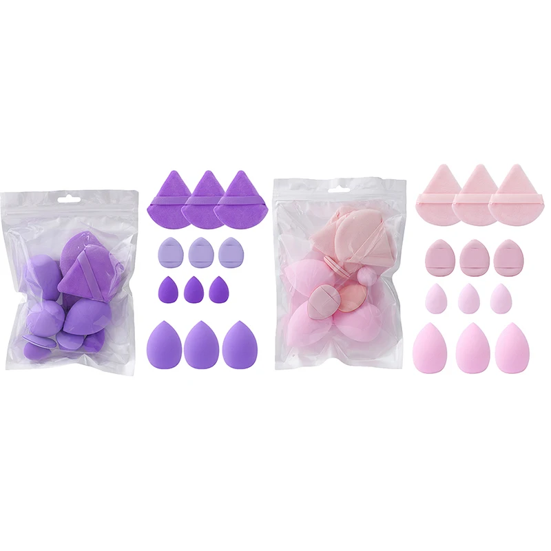 12PC New Makeup Sponge Set Velvet Triangle Puff Face Finger Puffs Mini Sponge Egg Liquid Foundation All-Purpose Tools Make Up